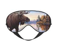 Máscaras para los ojos, máscara para dormir ajustable, cubierta para los ojos, cubierta para sombra para dormir, trabajo por turnos,Otoño Hojas De Abedul Alce