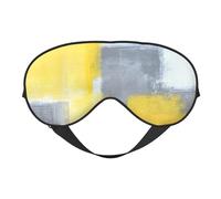 Máscaras para los ojos, máscara para dormir ajustable, cubierta para los ojos, cubierta para sombra para dormir, trabajo por turnos,Pintura De Arte Abstracto Gris Y Amarillo