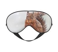 Máscaras para los ojos, máscara para dormir ajustable, cubierta para los ojos, cubierta para sombra para dormir, trabajo por turnos,Linda ardilla en la nieve impresa