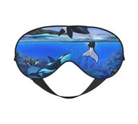 Máscaras para los ojos, máscara para dormir ajustable, cubierta para los ojos, cubierta para sombra para dormir, trabajo por turnos,La familia de las orcas