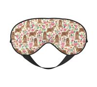 Máscaras para los ojos, máscara para dormir ajustable, cubierta para los ojos, cubierta para sombra para dormir, trabajo por turnos,Cocker Spaniel Florales
