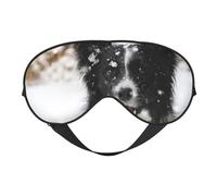 Máscaras para los ojos, máscara para dormir ajustable, cubierta para los ojos, cubierta para sombra para dormir, trabajo por turnos,Perro de nieve Border Collie