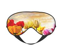 Máscaras para los ojos, máscara para dormir ajustable, cubierta para los ojos, cubierta para sombra para dormir, trabajo por turnos,Atardecer Flor De Tulipán
