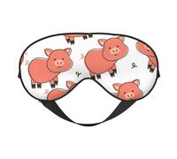 Máscaras para los ojos, máscara para dormir ajustable, cubierta para los ojos, cubierta para sombra para dormir, trabajo por turnos,Cerdo lindo de la historieta