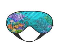 Máscaras para los ojos, máscara para dormir ajustable, cubierta para los ojos, cubierta para sombra para dormir, trabajo por turnos,Océano Tortuga Marina Pez Estrella de Mar Tropical