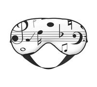 Máscaras para los ojos, máscara para dormir ajustable, cubierta para los ojos, cubierta para sombra para dormir, trabajo por turnos,Escalas de notas musicales negras