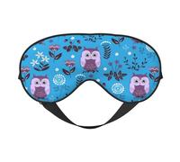 Máscaras para los ojos, máscara para dormir ajustable, cubierta para los ojos, cubierta para sombra para dormir, trabajo por turnos,Lindo patrón floral colorido sin costuras con búhos