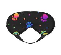 Máscaras para los ojos, máscara para dormir ajustable, cubierta para los ojos, cubierta para sombra para dormir, trabajo por turnos,Patrón animal de huella de pata de arco iris