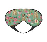 Máscaras para los ojos, máscara para dormir ajustable, cubierta para los ojos, cubierta para sombra para dormir, trabajo por turnos,Raza de perro Border Terrier Florales