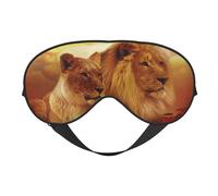 Máscaras para los ojos, máscara para dormir ajustable, cubierta para los ojos, cubierta para sombra para dormir, trabajo por turnos,León africano y leona