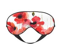 Máscaras para los ojos, máscara para dormir ajustable, cubierta para los ojos, cubierta para sombra para dormir, trabajo por turnos,Pintura A La Acuarela Amapola Roja Floral