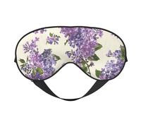 Máscaras para los ojos, máscara para dormir ajustable, cubierta para los ojos, cubierta para sombra para dormir, trabajo por turnos,Hermoso estampado de flores moradas.