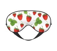 Máscaras para los ojos, máscara para dormir ajustable, cubierta para los ojos, cubierta para sombra para dormir, trabajo por turnos,Plantas De Fresa Fruta Impresión Blanca