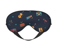 Máscaras para los ojos, máscara para dormir ajustable, cubierta para los ojos, cubierta para sombra para dormir, trabajo por turnos,Patrón de instrumento musical de violín de guitarra