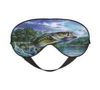 Máscaras para los ojos, máscara para dormir ajustable, cubierta para los ojos, cubierta para sombra para dormir, trabajo por turnos,Pescado Salmón