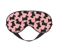 Máscaras para los ojos, máscara para dormir ajustable, cubierta para los ojos, cubierta para sombra para dormir, trabajo por turnos,Patrón Terrier Escocés Rosa Negro