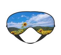 Máscaras para los ojos, máscara para dormir ajustable, cubierta para los ojos, cubierta para sombra para dormir, trabajo por turnos,Mar De Girasol Y Cielo Azul Nubes Blancas