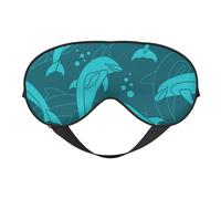 Máscaras para los ojos, máscara para dormir ajustable, cubierta para los ojos, cubierta para sombra para dormir, trabajo por turnos,Patrón de delfines
