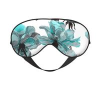 Máscaras para los ojos, máscara para dormir ajustable, cubierta para los ojos, cubierta para sombra para dormir, trabajo por turnos,Azul Flor Floral Verde Azulado Rosas Acuarela