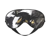 Máscaras para los ojos, máscara para dormir ajustable, cubierta para los ojos, cubierta para sombra para dormir, trabajo por turnos,Pintura acrílica abstracta en blanco y negro con oro