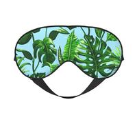 Máscaras para los ojos, máscara para dormir ajustable, cubierta para los ojos, cubierta para sombra para dormir, trabajo por turnos,Hojas de palmeras tropicales