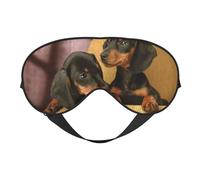 Máscaras para los ojos, máscara para dormir ajustable, cubierta para los ojos, cubierta para sombra para dormir, trabajo por turnos,Cachorros De Perro Salchicha Mascotas Perros Perro Salchicha Pequeño