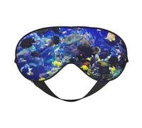 Máscaras para los ojos, máscara para dormir ajustable, cubierta para los ojos, cubierta para sombra para dormir, trabajo por turnos,Patrón de peces de colores