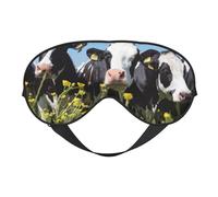 Máscaras para los ojos, máscara para dormir ajustable, cubierta para los ojos, cubierta para sombra para dormir, trabajo por turnos,Vacas blancas negras