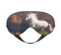 Máscaras para los ojos, máscara para dormir ajustable, cubierta para los ojos, cubierta para sombra para dormir, trabajo por turnos,Patrón de caballos blancos