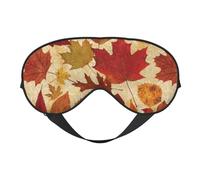 Máscaras para los ojos, máscara para dormir ajustable, cubierta para los ojos, cubierta para sombra para dormir, trabajo por turnos,Damasco de hojas de otoño