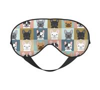 Máscaras para los ojos, máscara para dormir ajustable, cubierta para los ojos, cubierta para sombra para dormir, trabajo por turnos,Perro Bulldog Francés Con Patrón De Retratos