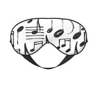 Máscaras para los ojos, máscara para dormir ajustable, cubierta para los ojos, cubierta para sombra para dormir, trabajo por turnos,Notas musicales de dibujo a mano