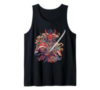 Máscaras Samurai Guerrero Espíritu Artwork Camiseta sin Mangas