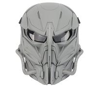 Máscaras tácticas de Pistola de Aire comprimido, Grey Lens Full Face Skeleton Paintball Protection Mask for CS War Games Halloween Role Play Clothing Party (Gris)