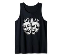 Máscaras Teatro Bipolar Comedia tragedia Arte Oscuro Drama Camiseta sin Mangas