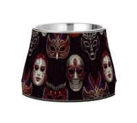 Mascaras y calaveras alimentador para perros, cuencos mejorados de acero inoxidable para mascotas básicas para una alimentación de comodidad media