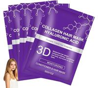 Mascarilla 3D de ácido hialurónico y colágeno para el cabello, mascarilla para el cabello con ácido hialurónico, reparación profunda para cabello muy seco, cabello dañado, restaura la suavidad y el