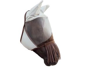 Mascarilla anti-moscas para caballo clásica con orejas y fleco nasal Kentucky Full