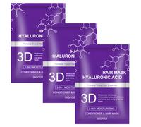 Mascarilla capilar con colágeno 3D y ácido hialurónico; repara el cabello seco, dañado y con frizz; acondicionador y mascarilla portátil ideal para viajes y apto para todo tipo de cabello. (3Piezas)