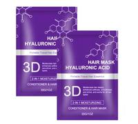 Mascarilla capilar con colágeno 3D y ácido hialurónico; repara el cabello seco, dañado y con frizz; acondicionador y mascarilla portátil ideal para viajes y apto para todo tipo de cabello. (2Piezas)