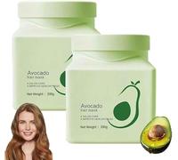 Mascarilla capilar de aguacate para cuidado intensivo, repara en profundidad las raíces dañadas, acondiciona, fortalece, aporta brillo y suavidad para un cabello sano e hidratado.,2pcs