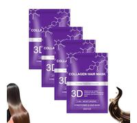 Mascarilla Capilar De Colágeno 3D, Acondicionador De Colágeno Hialurónico Hidratante Y Nutritivo, Mascarilla Reparadora Profunda Para Cabello Seco Y Encrespado, Apta Para Todo Tipo De Cabellos (4pcs)