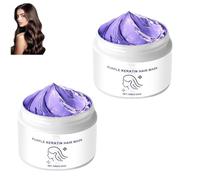 Mascarilla Capilar de Keratina Morada, Mascarilla Capilar Intensiva Morada, Hidrata, Suaviza y Acondiciona Profundamente el Cabello Seco y Dañado