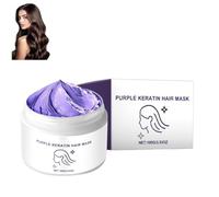 Mascarilla Capilar de Keratina Morada, Mascarilla Capilar Intensiva Morada, Hidrata, Suaviza y Acondiciona Profundamente el Cabello Seco y Dañado
