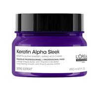 Mascarilla capilar L'Oréal Profesional Keratin Alpha Sleek, para cabello liso y fácil de peinar, control de frizz y volumen, brillo e hidratación intensos, 250 ml