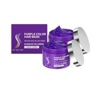 Mascarilla Capilar Morada,Mascarilla Capilar Hidratante y Tonificante Morada con Aceite de Argán y Extracto de Violeta,Repara e Hidrata, Adecuada para Cabello Rubio Decolorado Plateado Castaño (2Pcs)