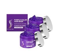 Mascarilla Capilar Morada,Mascarilla Capilar Hidratante y Tonificante Morada con Aceite de Argán y Extracto de Violeta,Repara e Hidrata, Adecuada para Cabello Rubio Decolorado Plateado Castaño (3Pcs)