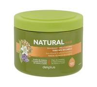Mascarilla Capilar Natural Deliplus 400ml - Cuidado Integral Todo Tipo Cabello con Aceite de Abisinia, Salvia y Cedro - 97% Origen Vegetal, Sin Siliconas ni Colorantes - Hidratación y Brillo Natural