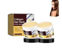 Mascarilla capilar reparadora profunda de colágeno, Máscaras capilares con aceite de argán y colágeno, cuidado capilar para cabello seco, dañado y deshidratado, nutrición profunda, 2 unidades