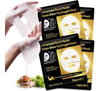 Mascarilla Colageno Facial Coreana con Baba de Caracol Proteína, Snail Mucin Power Face Serum Mascarilla Facial, Collagen Mask, Antienvejecimiento, Reducción de Arrugas, Mejora de la Barrera Cutánea